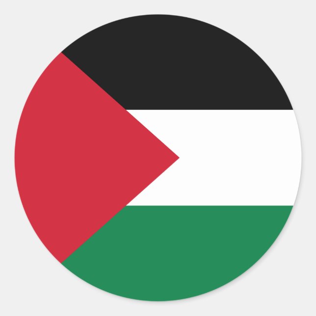 Sticker Rond Drapeau de Palestine (Devant)