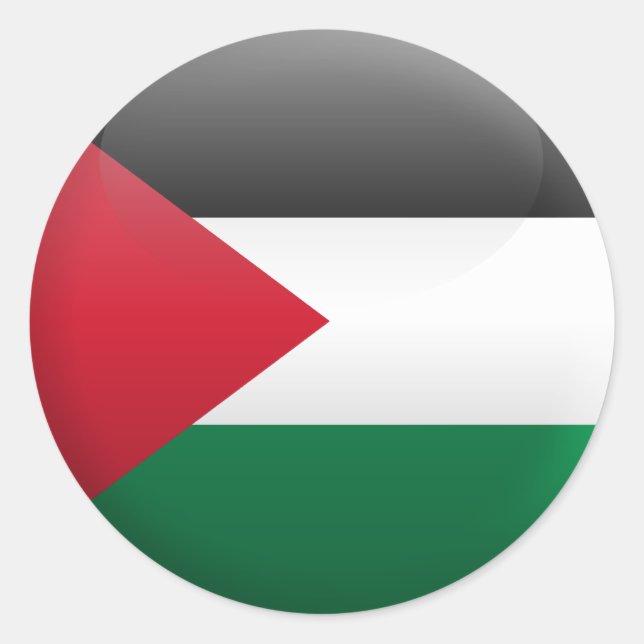 Sticker Rond Drapeau de Palestine (Devant)
