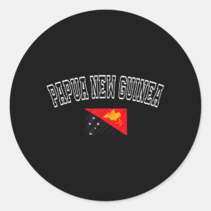 Sticker Rond Drapeau de Papouasie-Nouvelle-Guinée Vintage Retro
