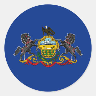 Sticker Rond Drapeau de Pennsylvanie, Drapeau de Pennsylvanie