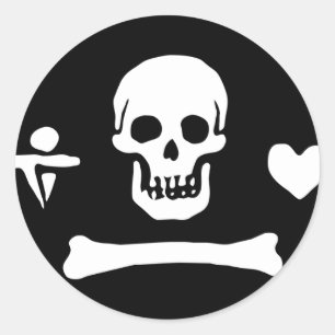 Sticker Rond Drapeau de pirate de capot de Stede