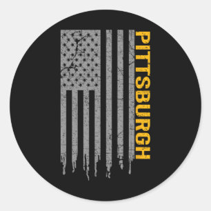Sticker Rond Drapeau de Pittsburgh Usa Patriote Américain De Pi