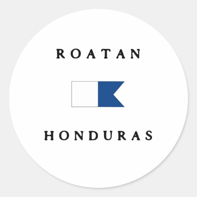 Sticker Rond Drapeau de plongée Alpha du Honduras (Devant)