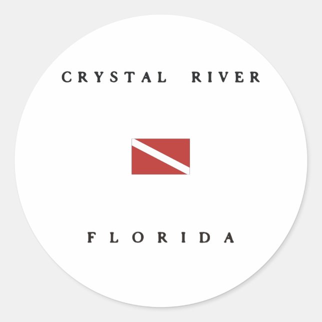 Sticker Rond Drapeau de plongée Crystal River Florida (Devant)