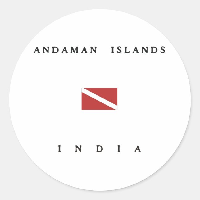 Sticker Rond Drapeau de plongée de l'Inde (Devant)
