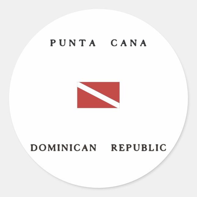 Sticker Rond Drapeau de plongée de Punta Cana République Domini (Devant)