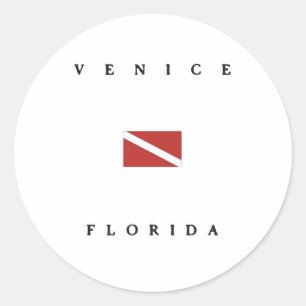 Sticker Rond Drapeau de plongée de Venice Florida
