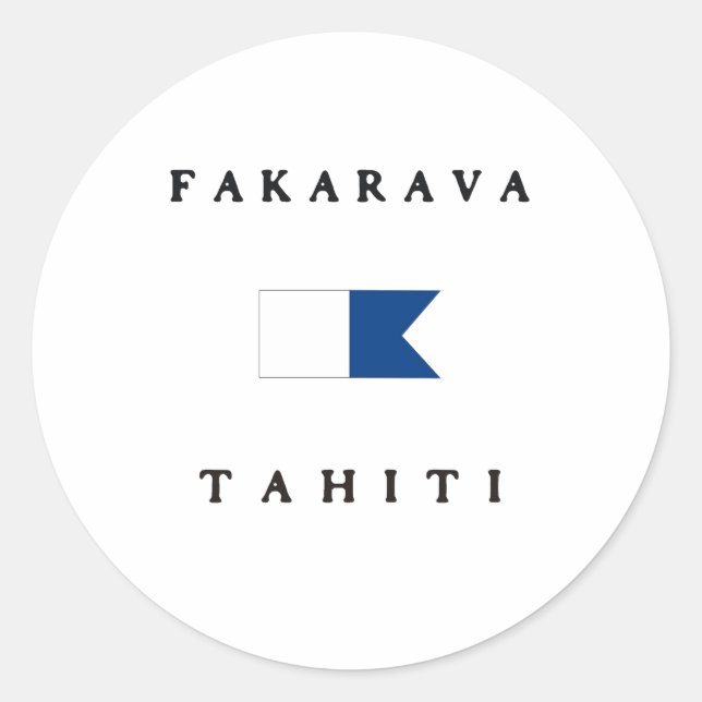 Sticker Rond Drapeau de plongée Fakarava Tahiti Alpha (Devant)