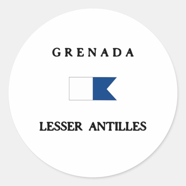 Sticker Rond Drapeau de plongée Grenada Alpha (Devant)
