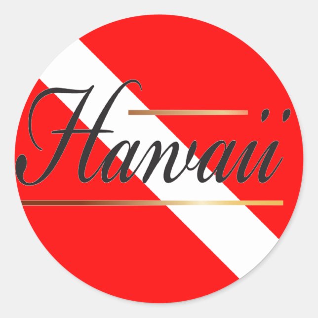 Sticker Rond Drapeau de plongée Hawaii (Devant)
