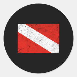 Sticker Rond Drapeau de plongée Plongée sous-marine