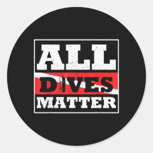 Sticker Rond Drapeau de plongée sous-marine pour toutes les plo
