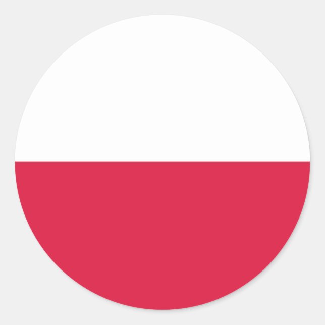 Sticker Rond Drapeau de Pologne (Devant)