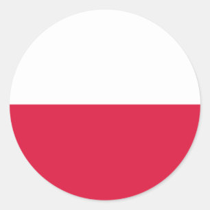 Sticker Rond Drapeau de Pologne
