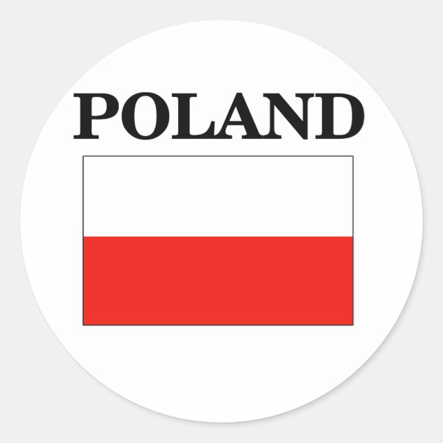 Sticker Rond Drapeau de Pologne (Devant)