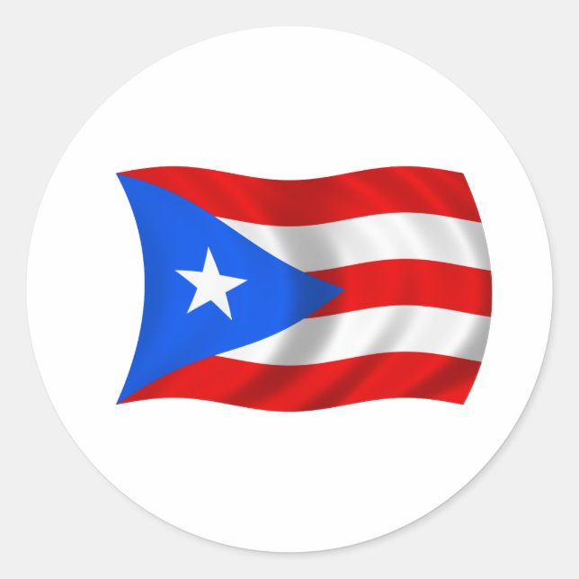 Sticker Rond Drapeau de Porto Rico (Devant)