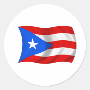 Sticker Rond Drapeau de Porto Rico