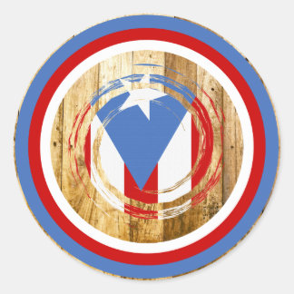 Sticker Rond Drapeau de Porto Rico