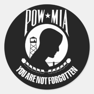 Sticker Rond Drapeau de POW-MIA