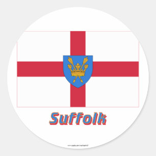 Sticker Rond Drapeau de proposition de Suffolk St Edmund avec n