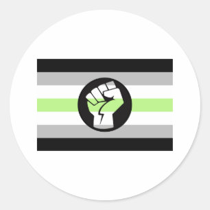 Sticker Rond Drapeau de protestation agender