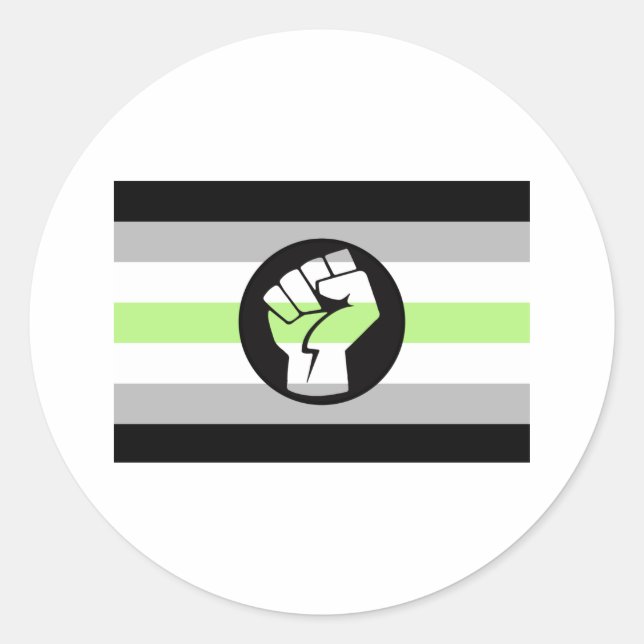 Sticker Rond Drapeau de protestation agender (Devant)