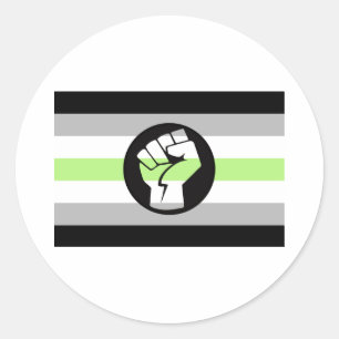 Sticker Rond Drapeau de protestation agender