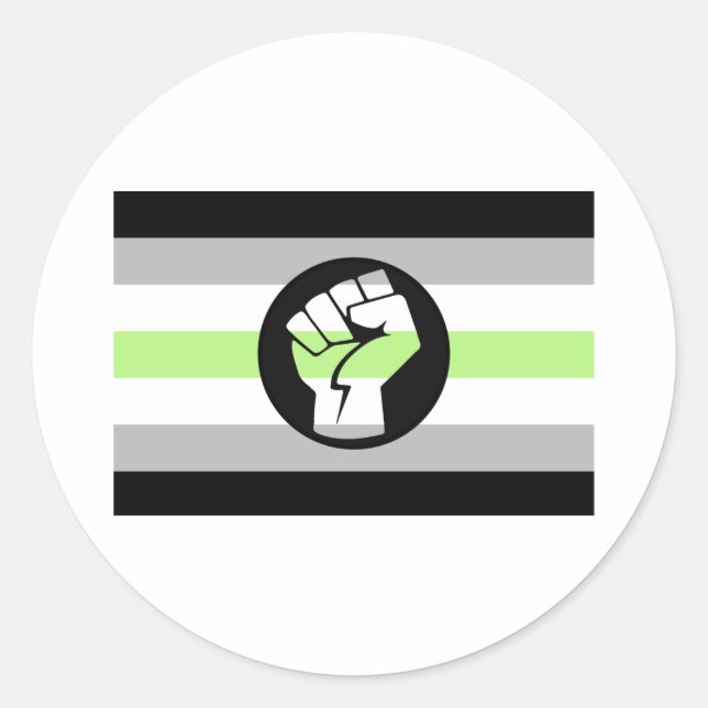 Sticker Rond Drapeau de protestation agender (Devant)