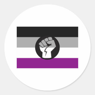 Sticker Rond Drapeau de protestation asexué