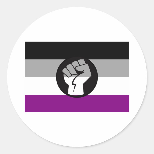 Sticker Rond Drapeau de protestation asexué (Devant)