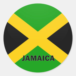 Sticker Rond Drapeau de qualité de rondeau de la Jamaïque