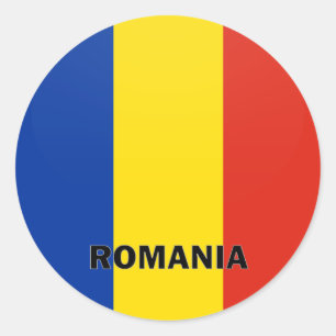 Sticker Rond Drapeau de qualité de rondeau de la Roumanie
