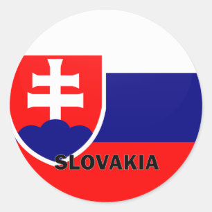 Sticker Rond Drapeau de qualité de rondeau de la Slovaquie