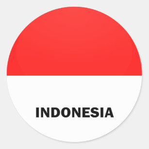 Sticker Rond Drapeau de qualité de rondeau de l'Indonésie