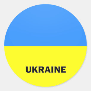Sticker Rond Drapeau de qualité de rondeau de l'Ukraine