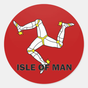 Sticker Rond Drapeau De Qualité Isle Of Man