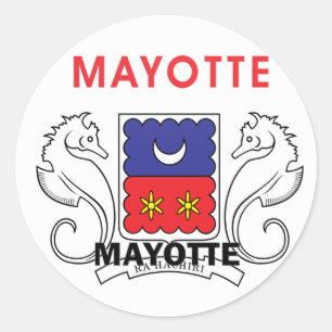 Sticker Rond Drapeau de qualité Mayotte Roundel
