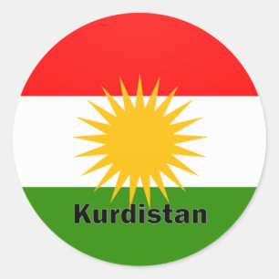 Sticker Rond Drapeau de qualité Roundel Kurdistan