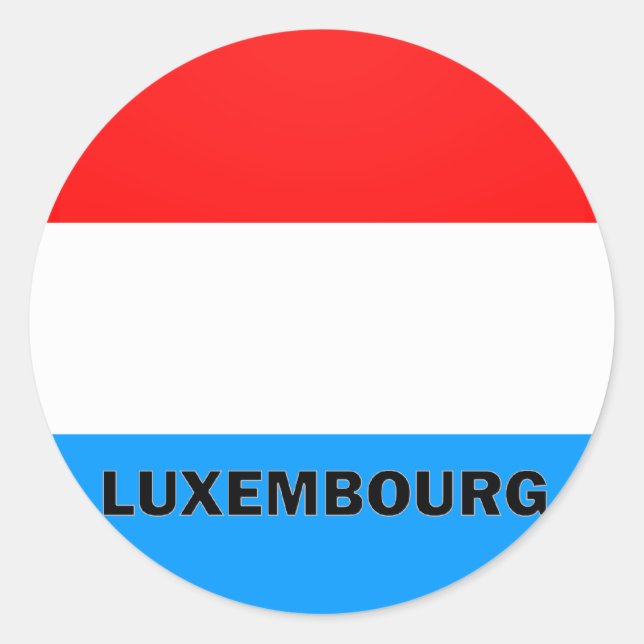 Sticker Rond Drapeau de qualité Roundel Luxembourg (Devant)