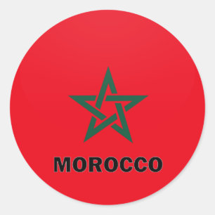 Sticker Rond Drapeau de qualité Roundel Maroc