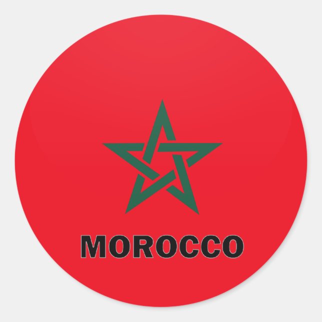 Sticker Rond Drapeau de qualité Roundel Maroc (Devant)