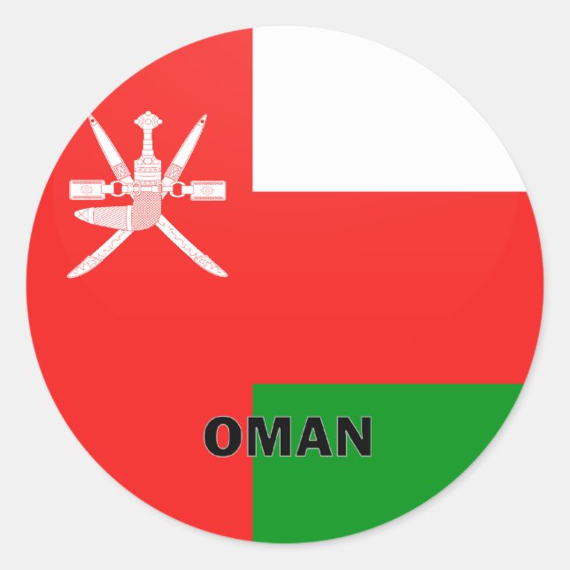 Sticker Rond Drapeau de qualité Roundel Oman (Devant)