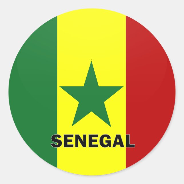 Sticker Rond Drapeau de qualité Roundel Sénégal (Devant)