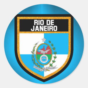 Sticker Rond Drapeau de Rio