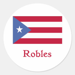 Sticker Rond Drapeau de Robles Porto Rico
