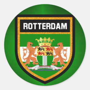 Sticker Rond Drapeau de Rotterdam