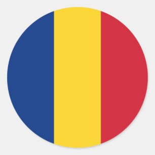 Sticker Rond Drapeau de Roumanie
