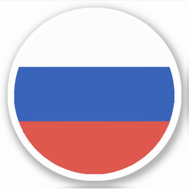Sticker rond drapeau de Russie (Devant)