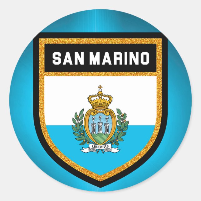 Sticker Rond Drapeau de Saint-Marin (Devant)