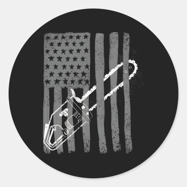 Sticker Rond Drapeau de scie à mâchoire (Devant)